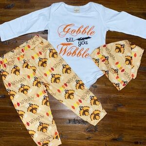 Thanksgiving Outfit • Gobble Till You Wobble • Size 90 // 2T